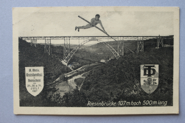 Ansichtskarte AK Remscheid 1927 IX Rheinisches Kreis Turnfest Hochsprung Kaiser Wilhelm Brücke Sport Turner Architektur Ortsansicht NRW